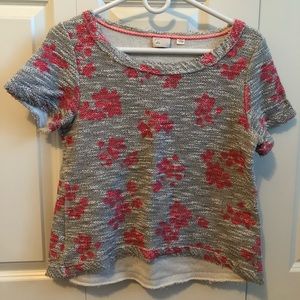 Anthropologie postmark floral short sleeve sweater